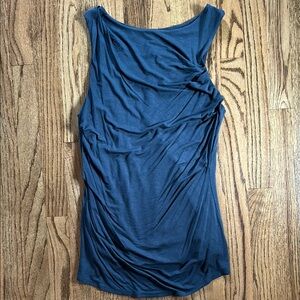 Bordeaux Asymmetrical Ruched Gray Tank Top